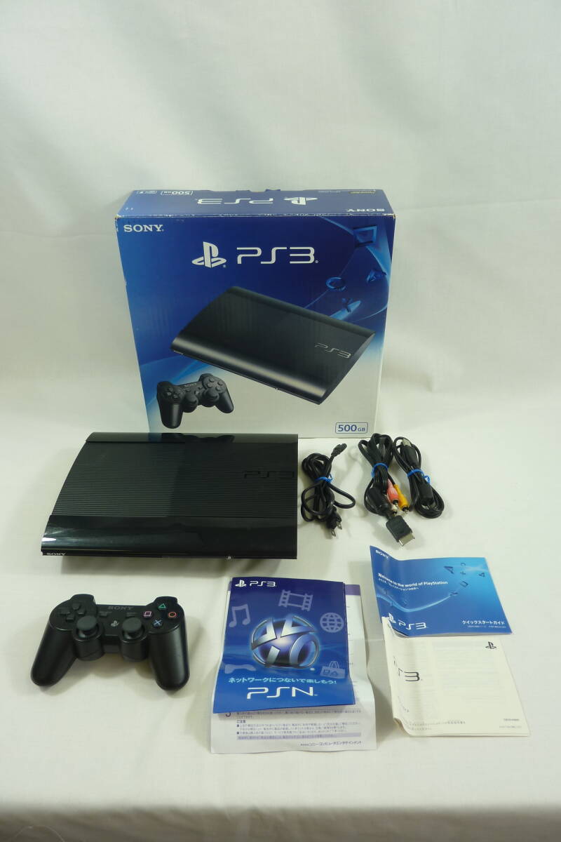 1-400036【訳あり】 PlayStation3 チャコール・ブラック 500GB CECH4300C 【PSEマークあり】AA-2_画像3