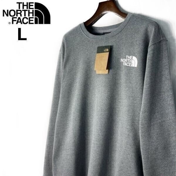 1円～!売切!【正規新品】THE NORTH FACE◆LOGO PULLOVER CREW トレーナー スウェット US限定 男女兼用 アウトドア(L)グレー 181130-22_画像6