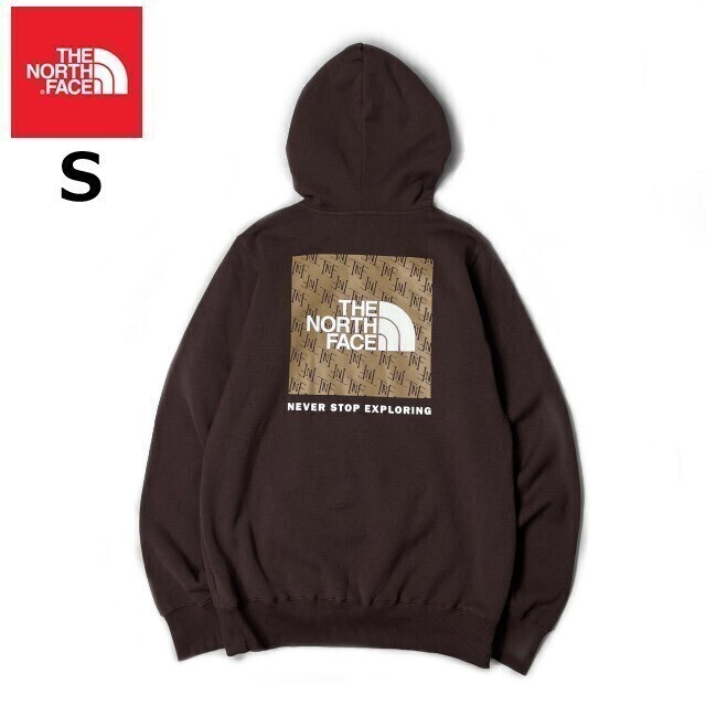 1円～!売切!【正規新品】THE NORTH FACE BOX NSE PULLOVER HOODIE パーカー US限定 ボックスロゴ 裏起毛 グラフィック(S)茶 181130-30の画像1