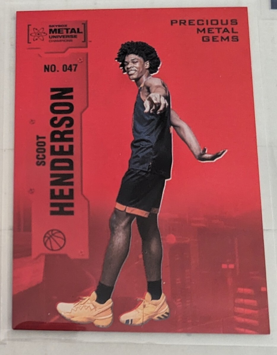 99/100 Scoot Henderson スクート・ヘンダーソン 2022 Upper Deck SKYBOX METAL UNIVERSE Rookie NBA Sterling Henderson red PANINI