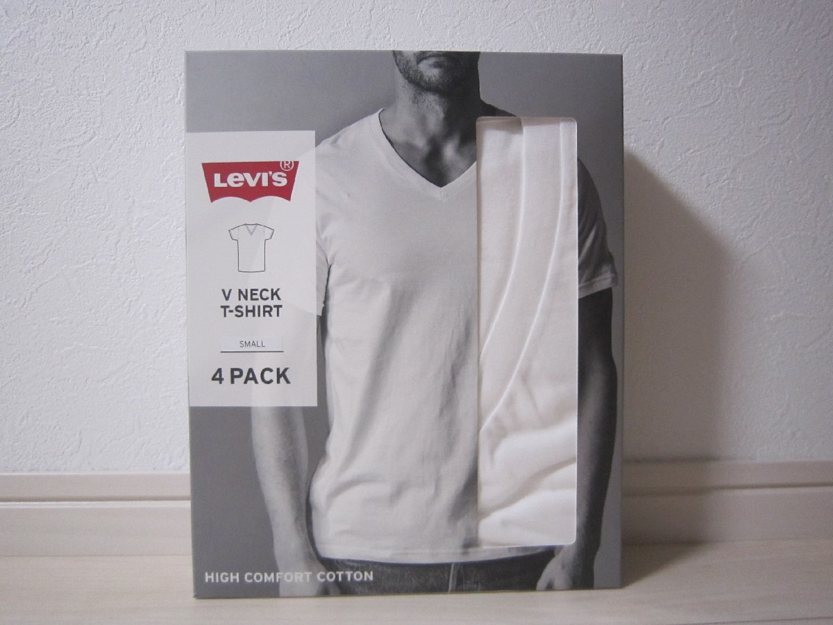 未使用！Levis リーバイス メンズ Vネック Tシャツ 4枚組 Sサイズ Mens V-Neck T-Shirts 4pack 19771 コストコ_画像1