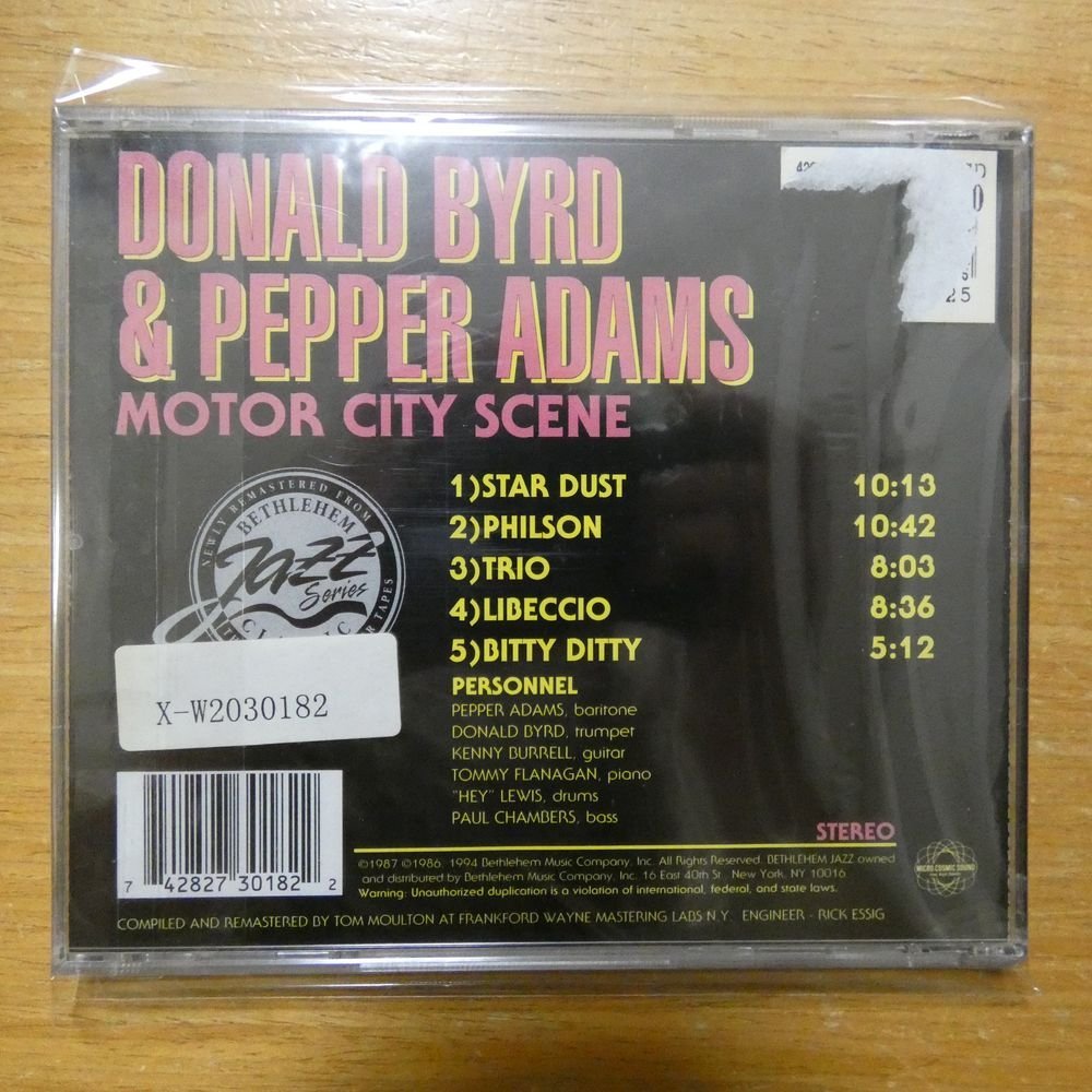 742827301822;【未開封/CD】DONALD BYRD&PEPPER ADAMS / MOTOR CITY SCENE　20-30182_画像2