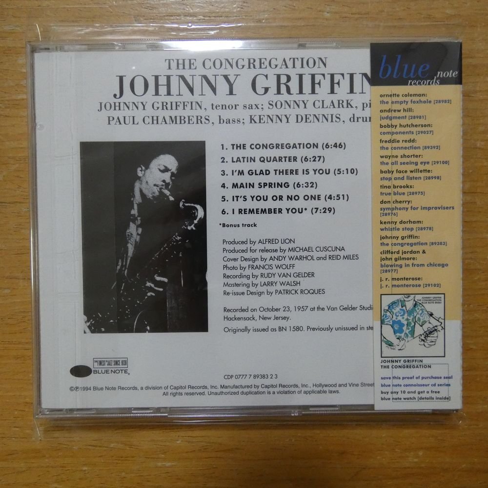 41092684;【CD】JOHNNY GRIFFIN / THE CONGREGATION　B2-89383_画像2