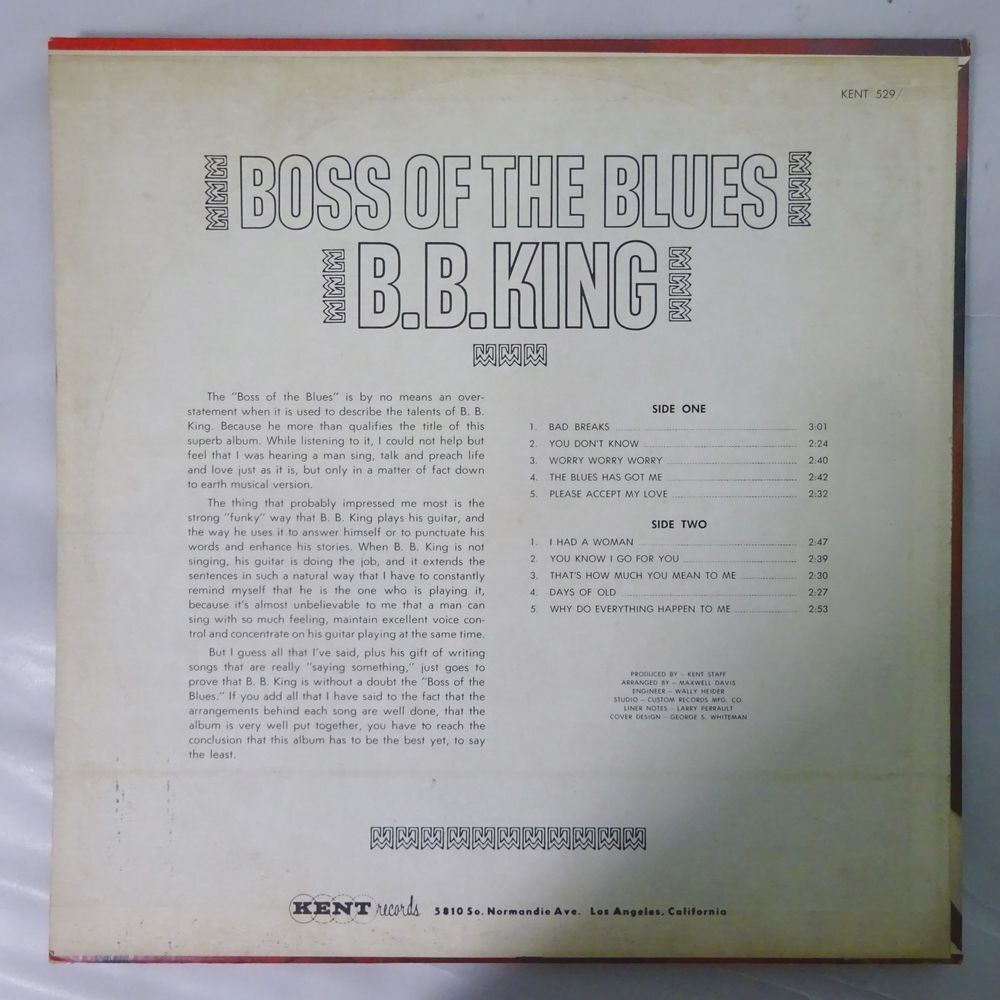 10022850;[US record /Kent]B.B. King / Boss Of The Blues