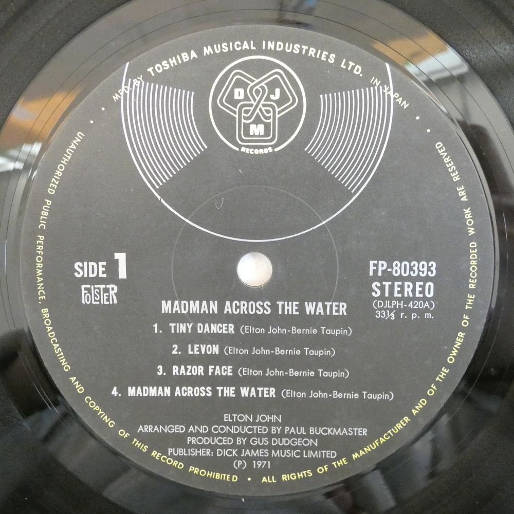 47051749;【国内盤/見開き】Elton John / Madman Across The Water_画像3