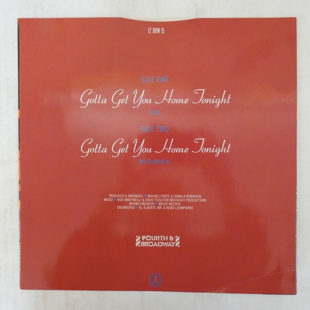 46066776;【UK盤/12inch/45RPM/美盤】Eugene Wilde / Gotta Get You Home Tonight_画像2