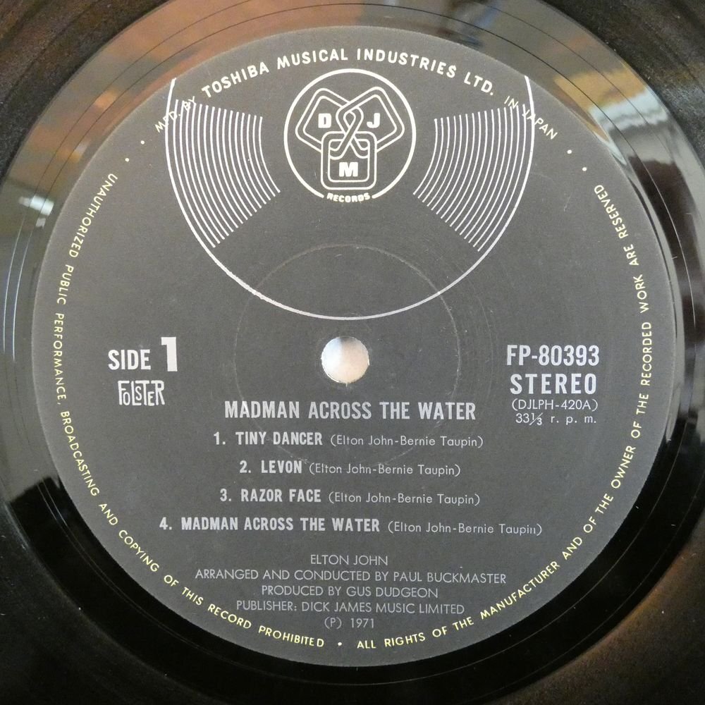 46066829;【国内盤/見開き】Elton John / Madman Across The Water_画像3