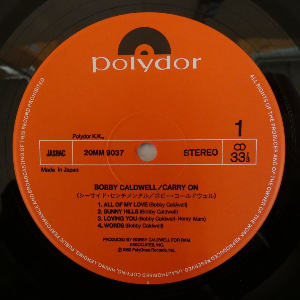 46066927;【国内盤/美盤】Bobby Caldwell / Carry On シーサイド・センチメンタル_画像3