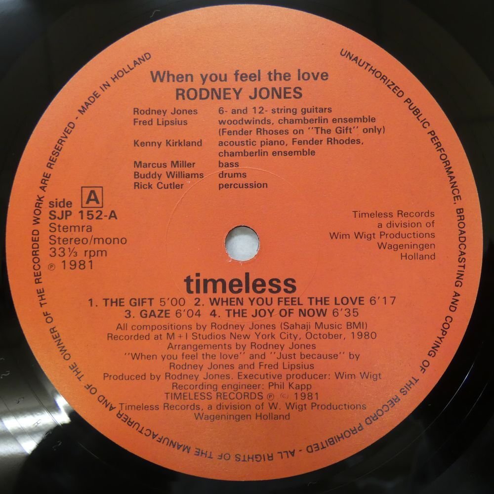 46067178;【オランダ盤/timeless】Rodney Jones / When You Feel The Love_画像3