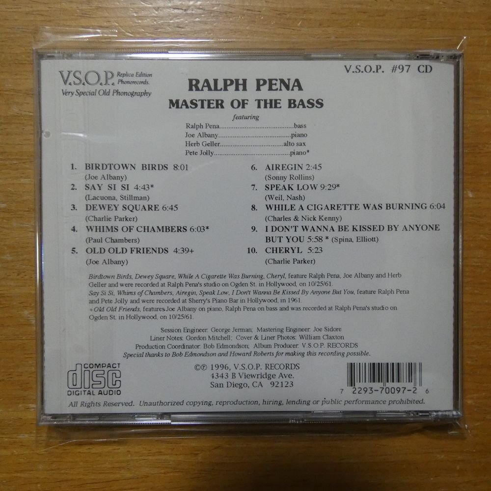 722937009726;【CD】RALPH PENA / MASTER OF THE BASS　V.S.O.P.#97CD_画像2