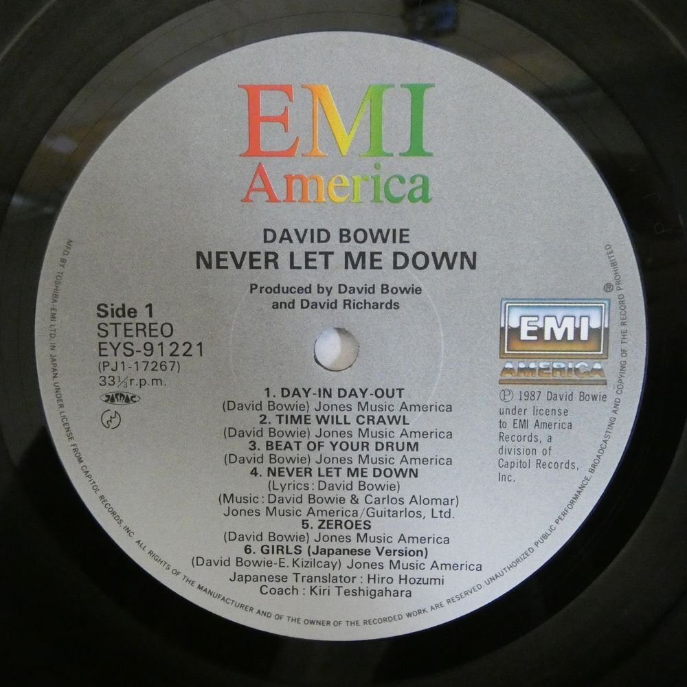 47052411;【国内盤/美盤】David Bowie/Never Let Me Downの画像3