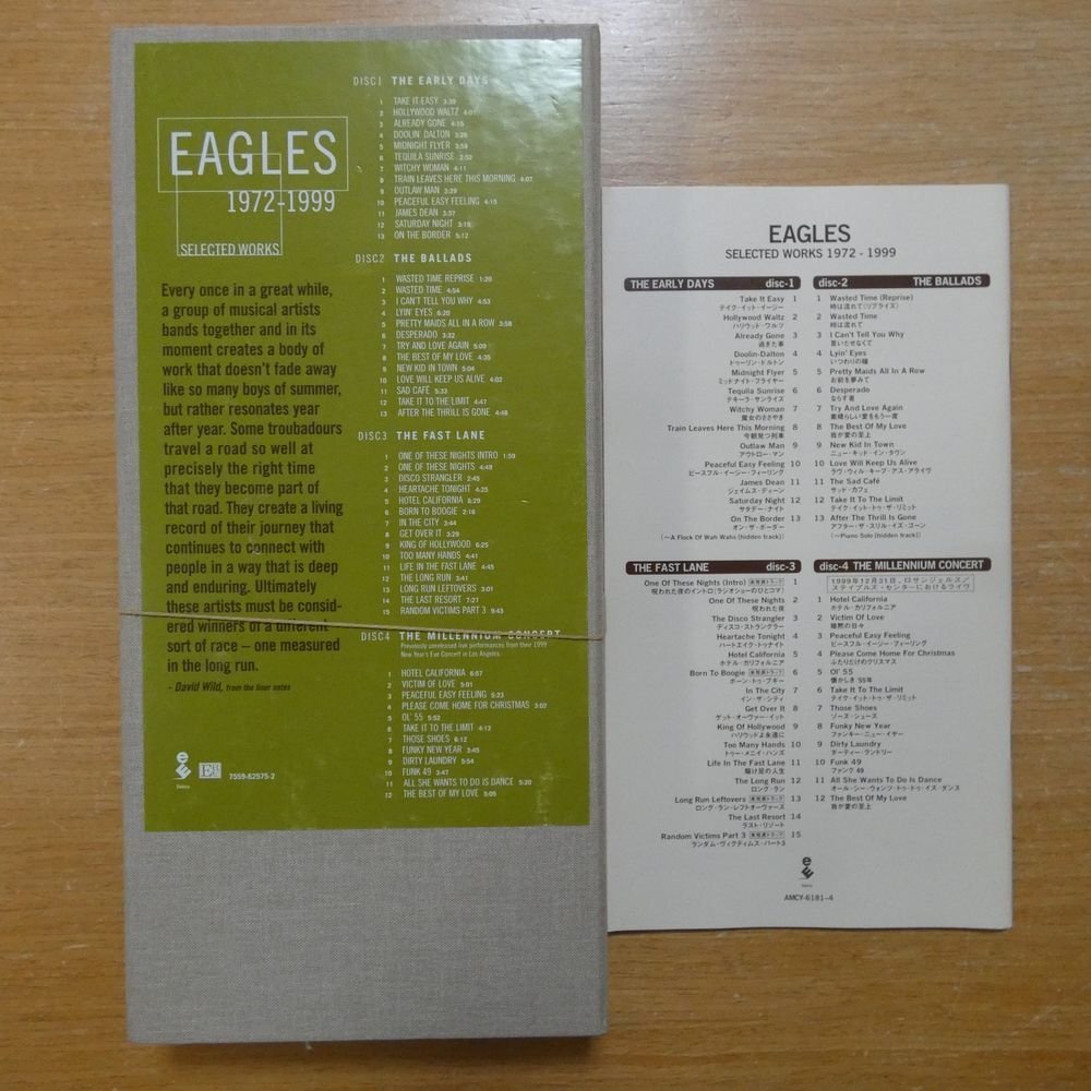 41093915;【4CD+ブックレットBOX/輸入盤国内仕様】EAGLES / SELECTED WORKS 1972-1999_画像2