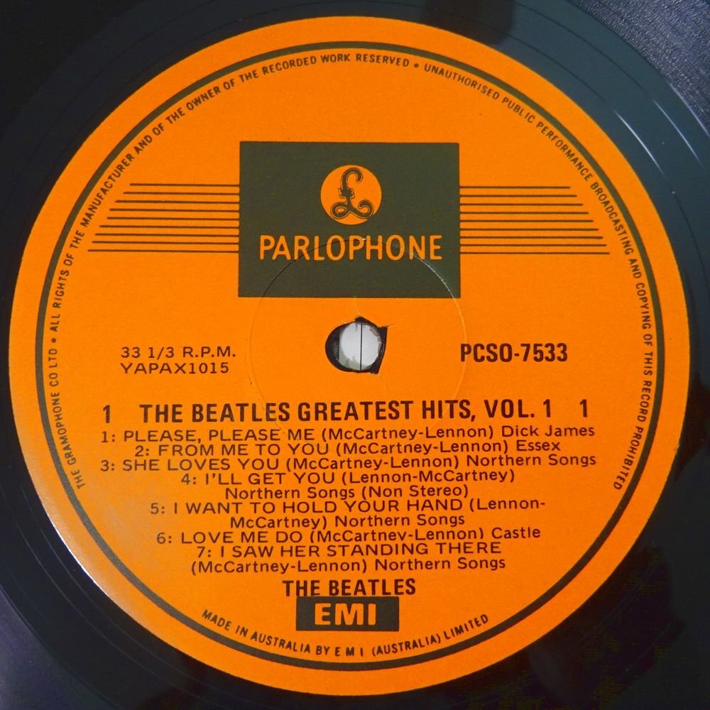 10023494;【Australia盤/1EMI/Orangeラベル】The Beatles / Greatest Hits Volume 1の画像3