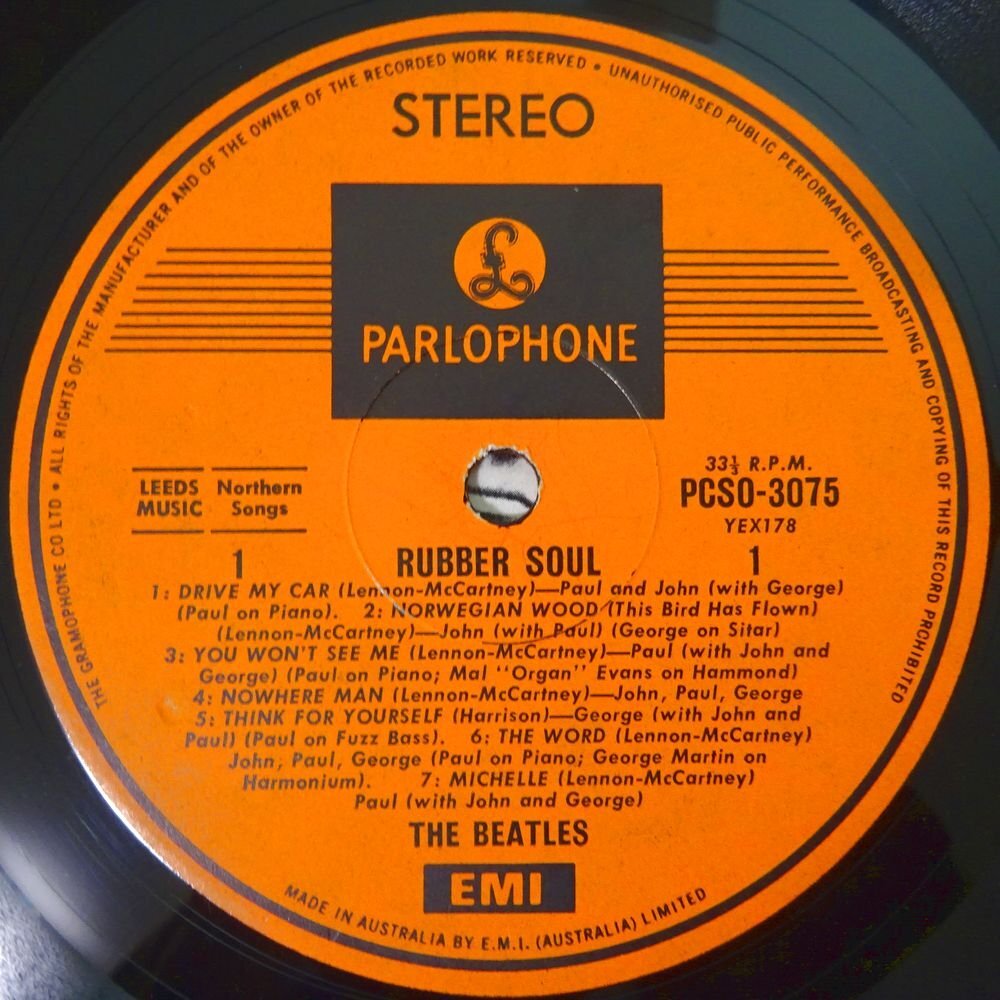 10023476;【Australia盤/1EMI/Orangeラベル/コーティングジャケ】The Beatles / Rubber Soulの画像3