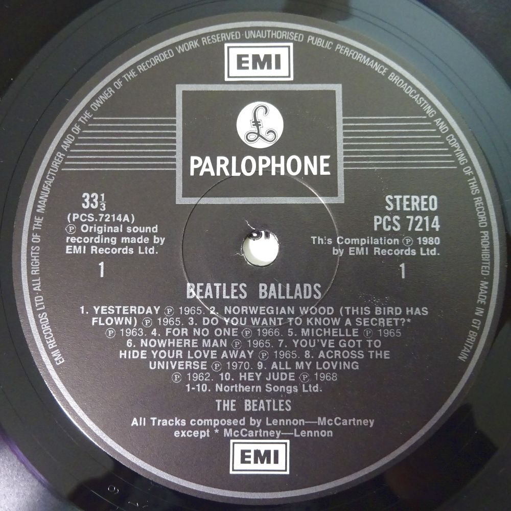 10023481;【美盤/UK盤/2EMI】The Beatles / The Beatles Ballads (20 Original Tracks)の画像3