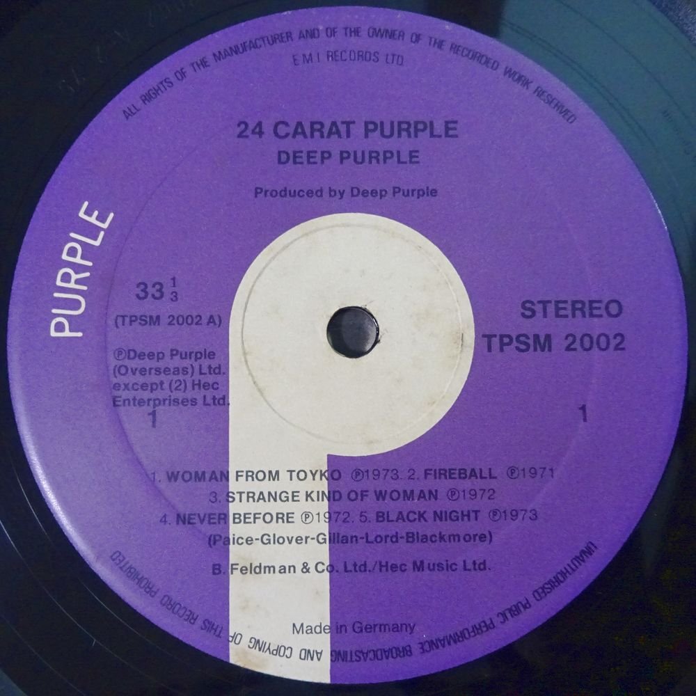 11182483;【Germany盤/フルコーティングジャケ】Deep Purple / 24 Carat Purple_画像3