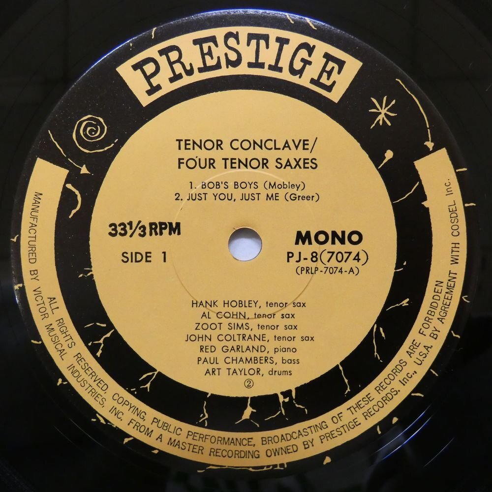 47052969;【国内盤/Prestige/MONO】Hank Mobley, Al Cohn, John Coltrane, Zoot Sims / Tenor Conclave_画像3