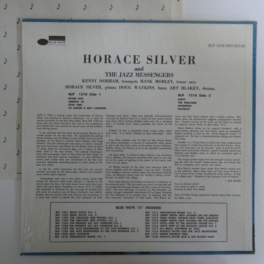 46068172;【US盤/BLUE NOTE/シュリンク/美盤】Horace Silver And The Jazz Messengers / S.T._画像2