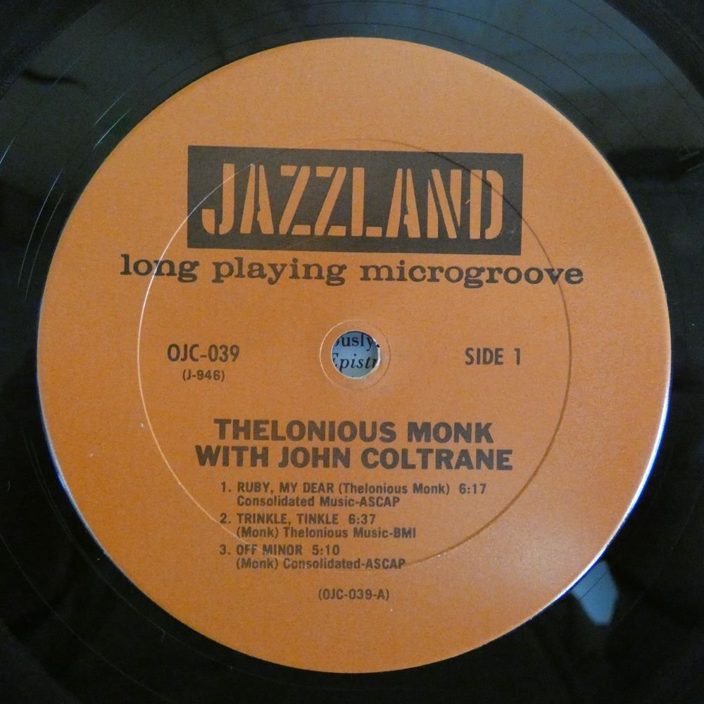 46068183;【US盤/OJC JAZZLAND/厚紙ジャケ/シュリンク】Thelonious Monk With John Coltrane / S.T._画像3