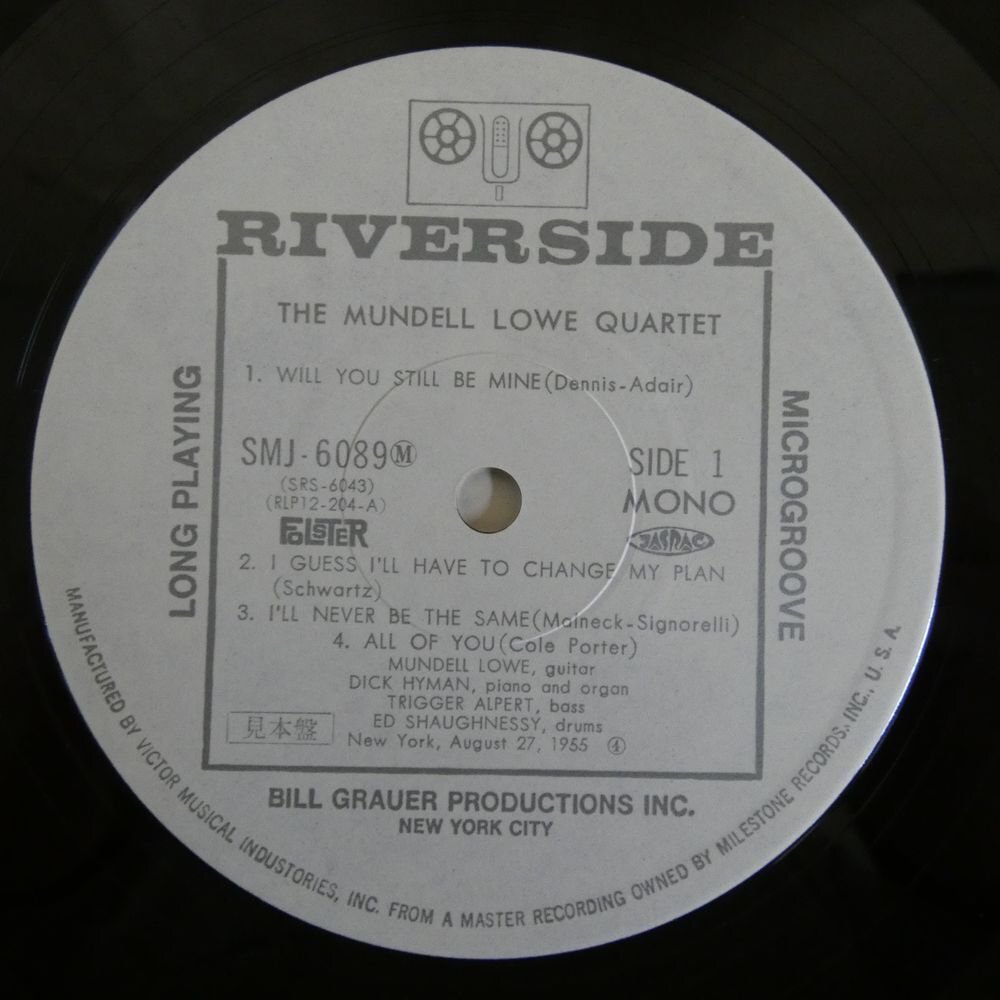 46068686;【国内盤/RIVERSIDE/MONO/プロモ白ラベル/美盤】The Mundell Lowe Quartet / S・Tの画像3