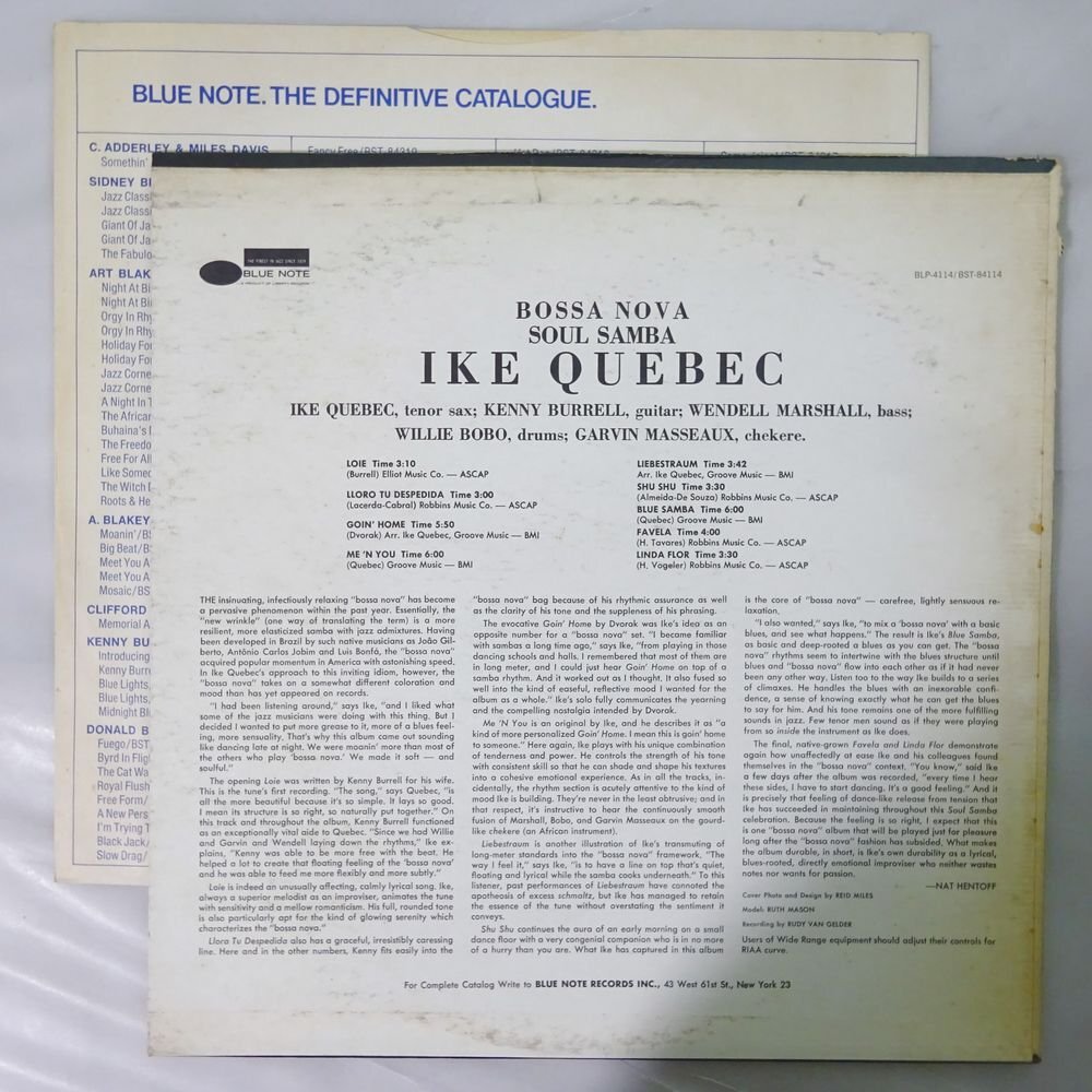 10023740;【US盤/Vangelder刻印/Blue Note】Ike Quebec / Bossa Nova Soul Samba_画像2