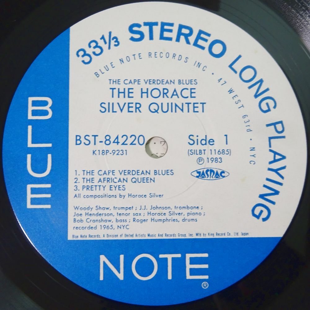 11184237;【ほぼ美盤/帯付き/Blue note】The Horace Silver Quintet Plus J.J. Johnson / The Cape Verdean Blues_画像3