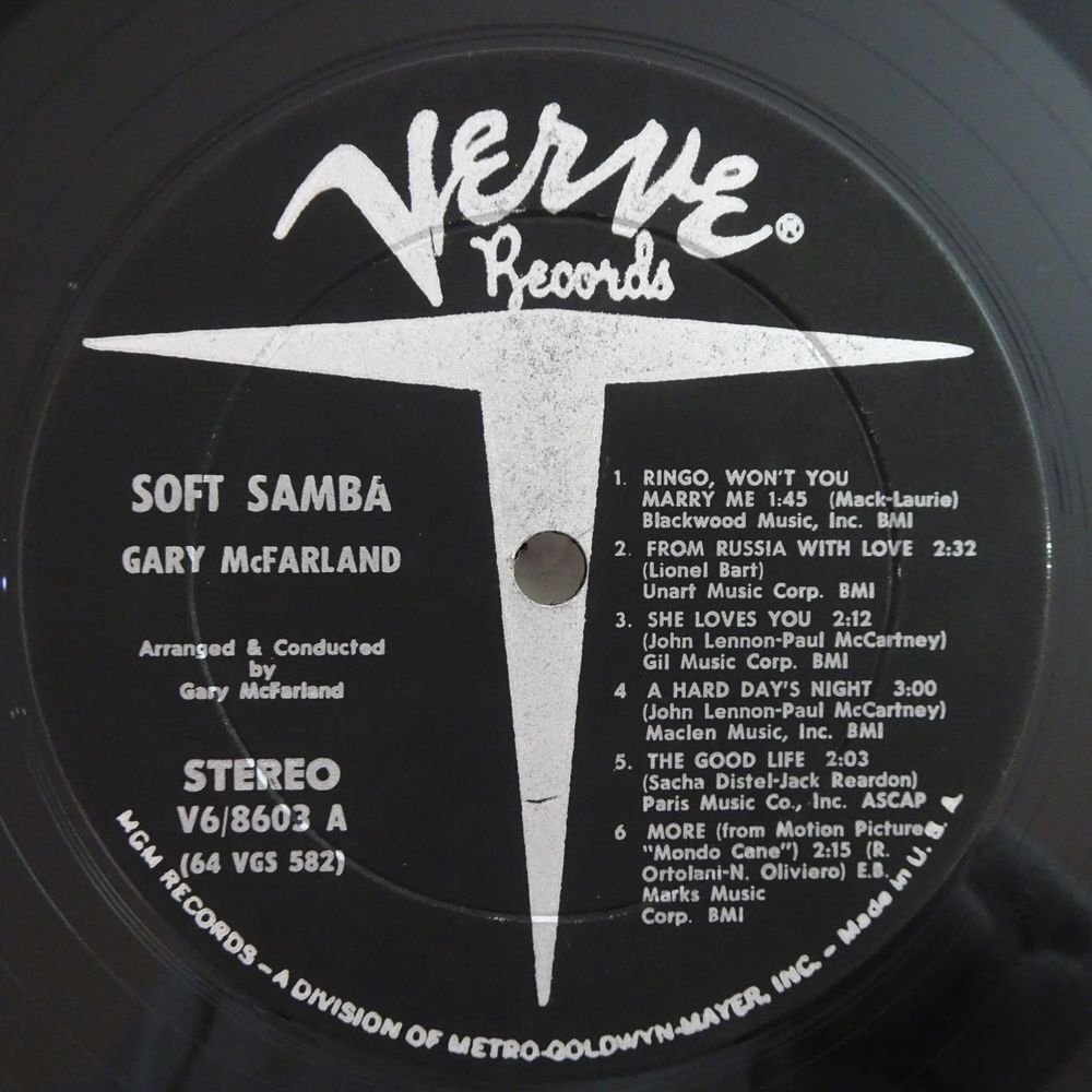 10023691;【US盤/黒T字/深溝/Vangelder刻印/コーティングジャケ/VERVE】Gary McFarland / Soft Sambaの画像3