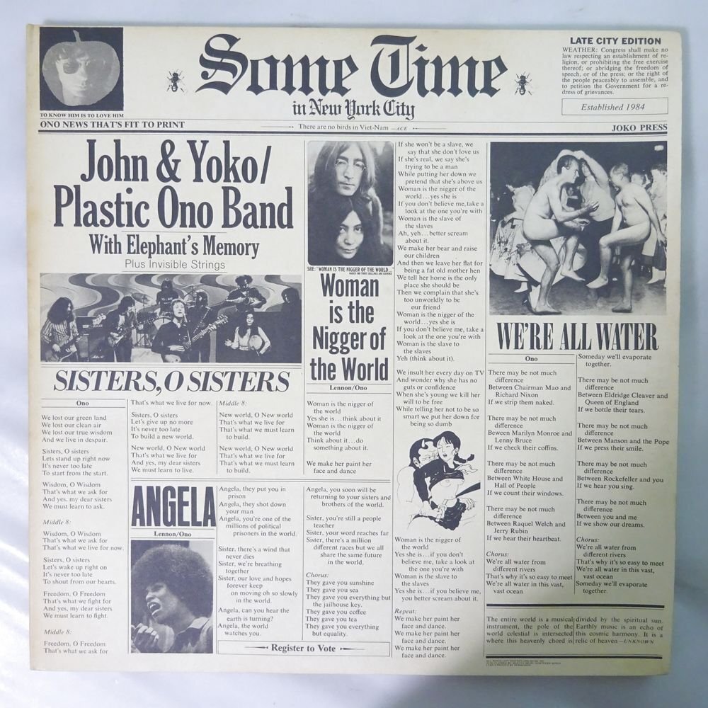 10023896;【US盤/2LP】John Lennon & Yoko Ono / Some Time In New York City_画像1