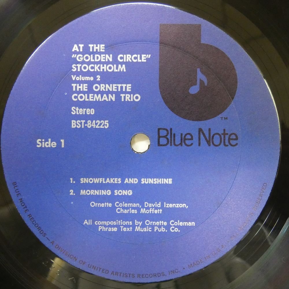 46069189;【US盤/BLUE NOTE/シュリンク/直輸入帯付】The Ornette Coleman Trio / At The Golden Circle Stockholm - Volume Two_画像3