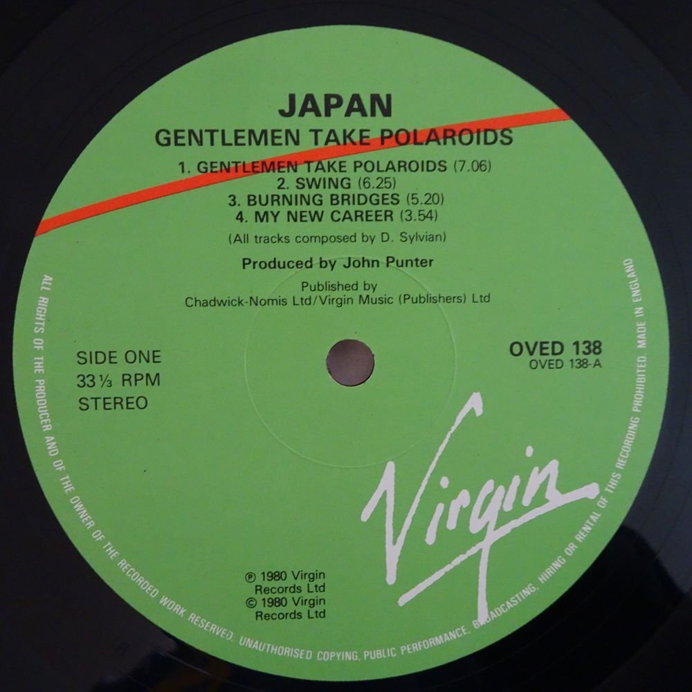 10023925;【UK盤】Japan / Gentlemen Take Polaroids_画像3