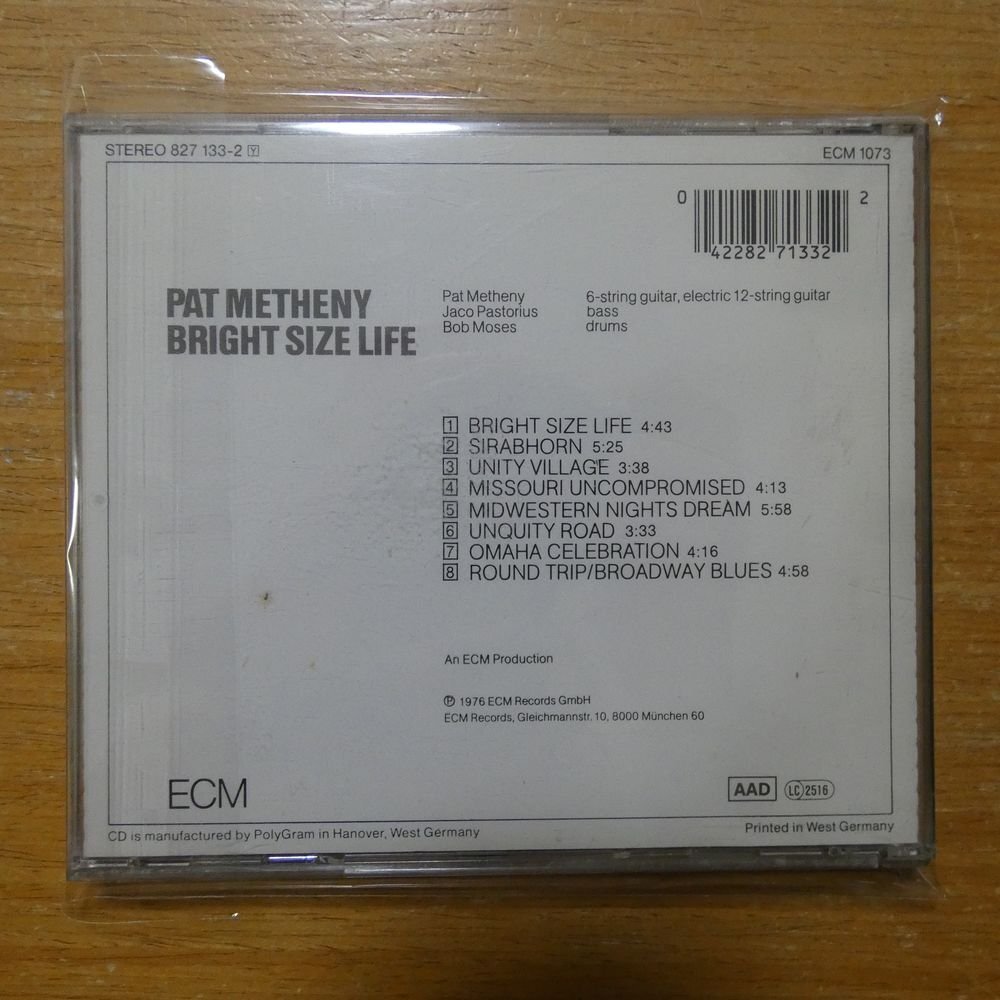 41094908;【CD/ECM/独盤】PAT METHENY / BRIGHT SIZE LIFE ECM-1073の画像2