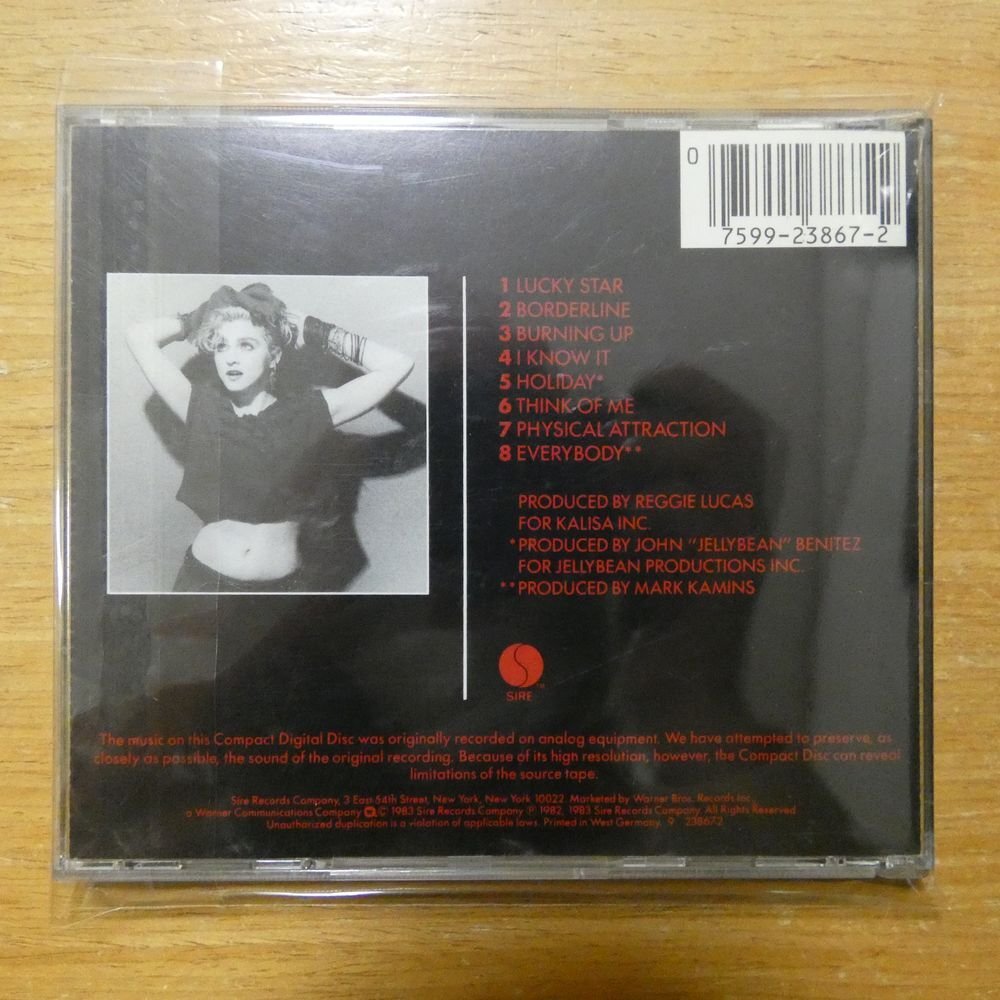 075992386722;【CD/西独盤/蒸着仕様】MADONNA / S・T　23867-2_画像2