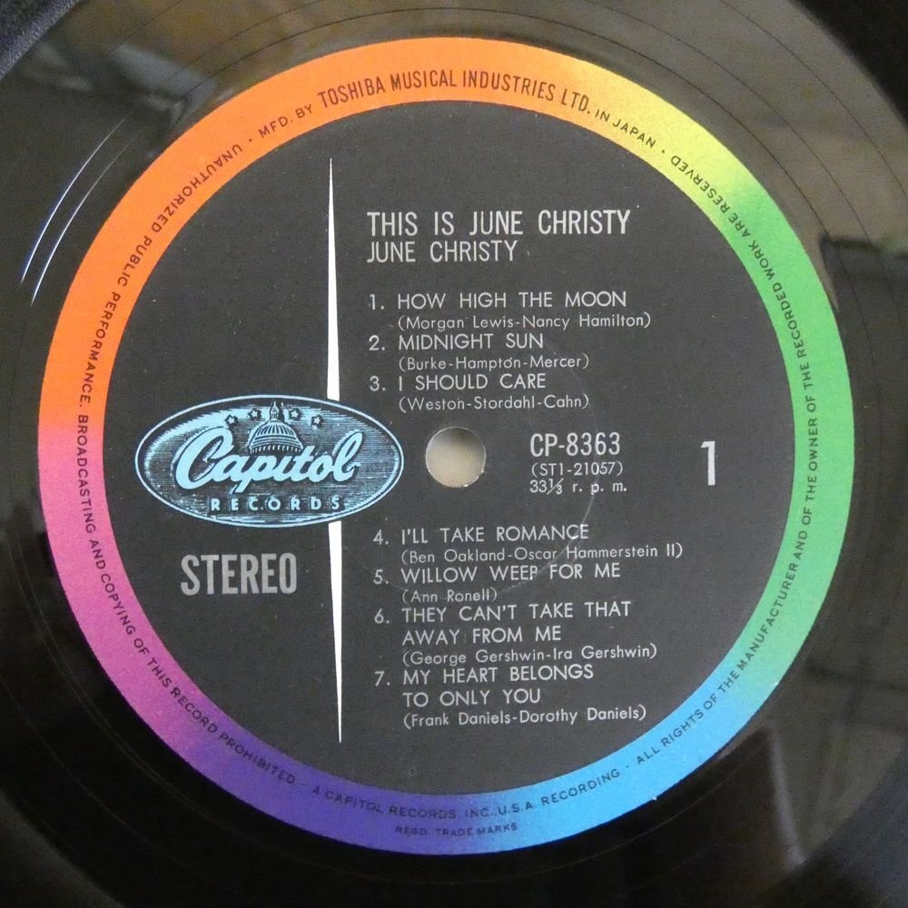 47054608;【国内盤/ペラジャケ】This Is June Christy! JPN CAPITOL w/OBI PROMO WL RED WAX ジューン・クリスティの画像3