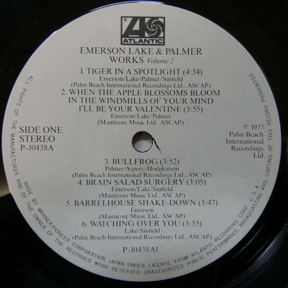 46069385;【帯付/美盤】Emerson, Lake & Palmer / Works Volume 2 作品第二番の画像3