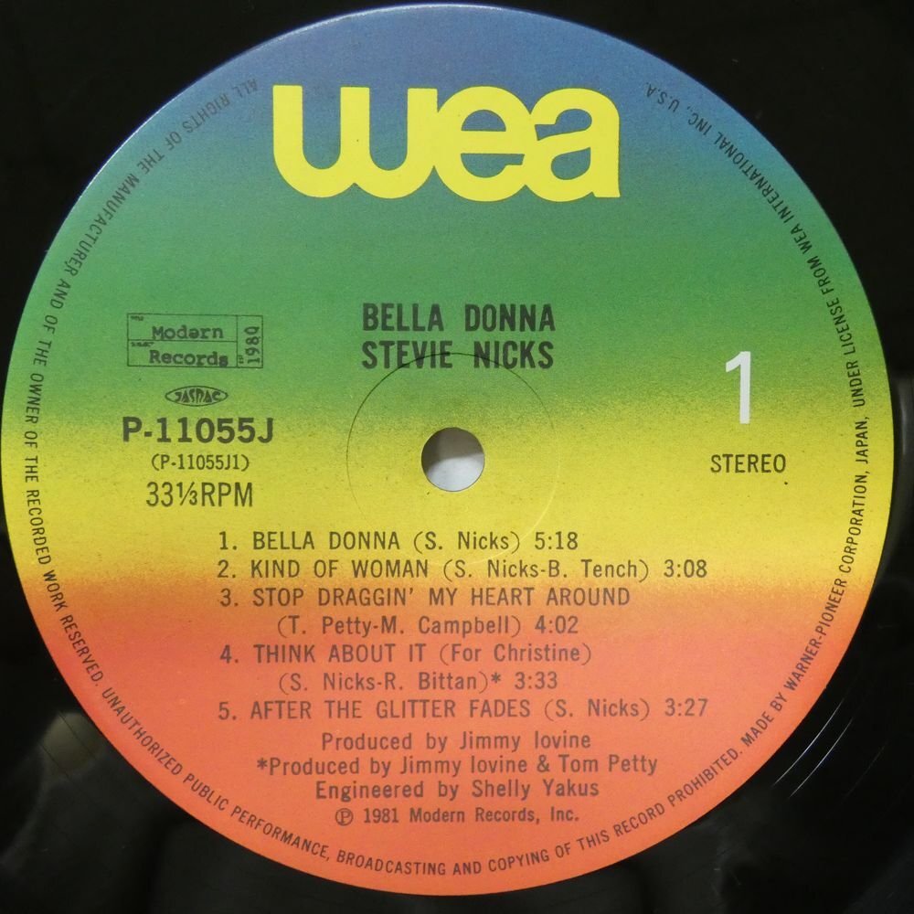 46069509;【国内盤/美盤】Steve Nicks / Bella Donna 麗しのベラ・ドンナの画像3