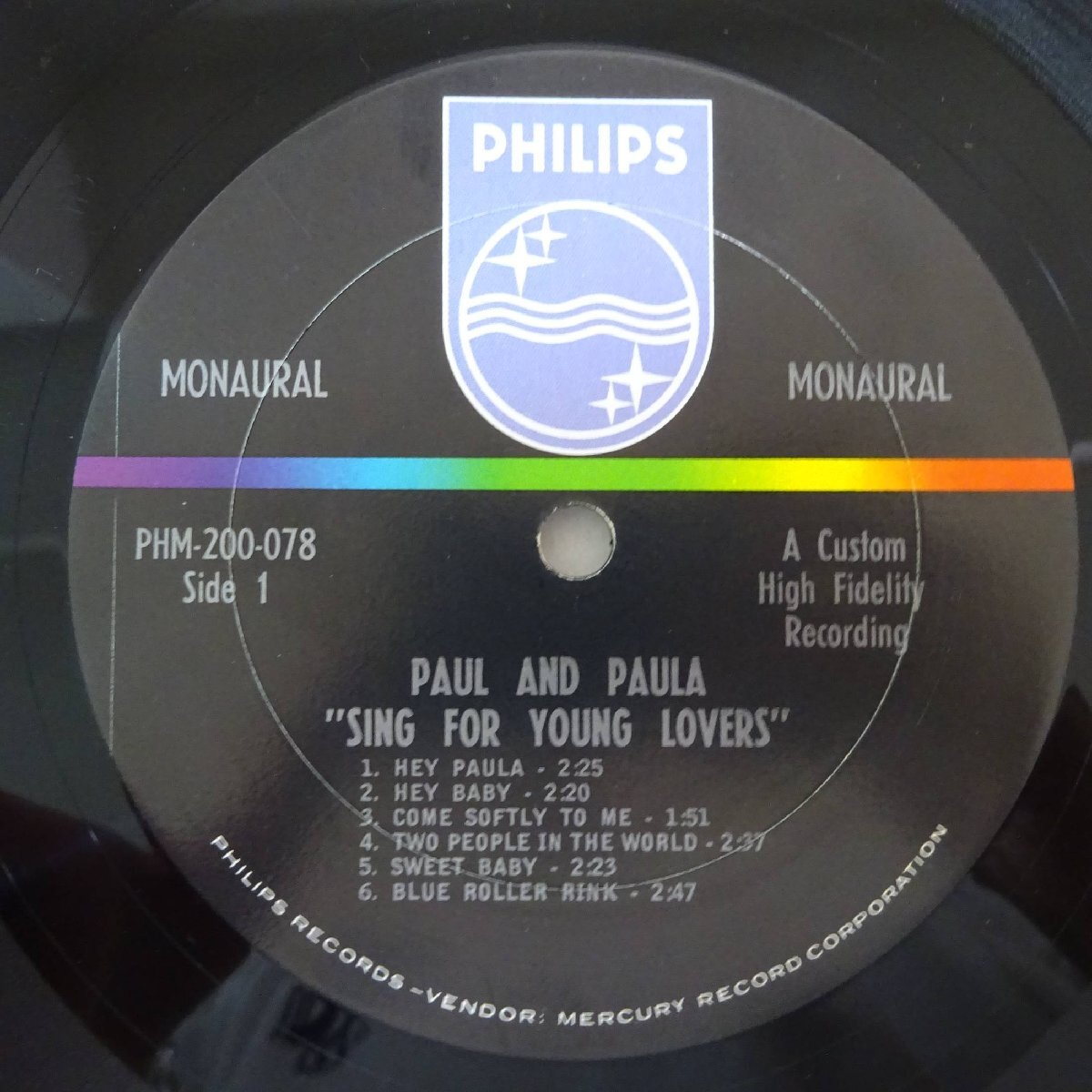 14029935;【US盤/虹ラベル/MONO/コーティング】Paul & Paula / Sing For Young Lovers_画像3