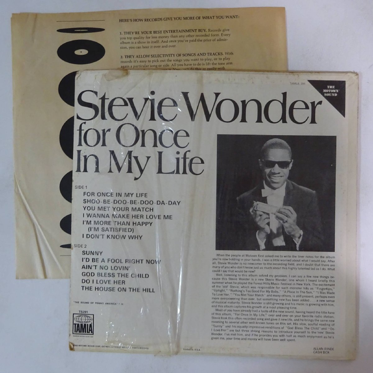 14029929;【USオリジナル/シュリンク付】Stevie Wonder / For Once In My Life_画像2