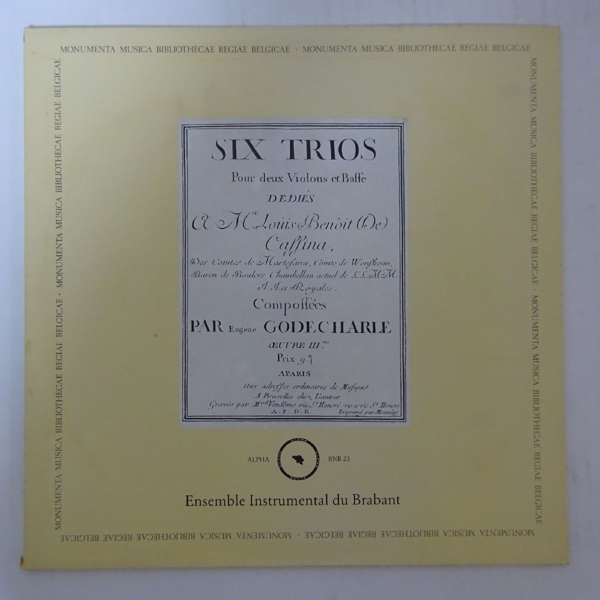 19059360;【ベルギーALPHA】ブラバント合奏団 ゴドシャルル/三重奏集の画像1