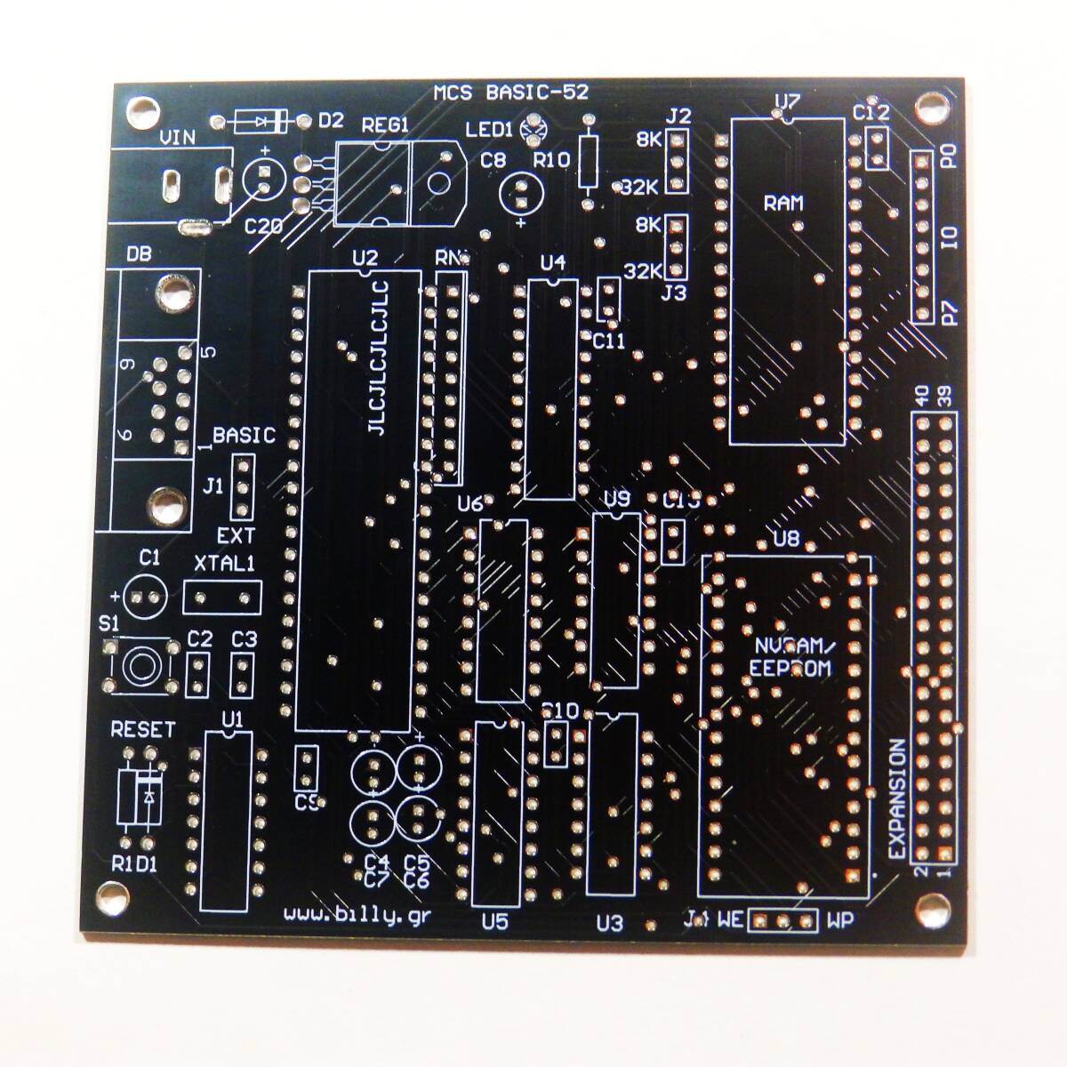 MCS 52 Basic 基板 黒色 Atmel 89C52 マイコン 8052 CPU PCB ボード 8051 eatyaの画像1