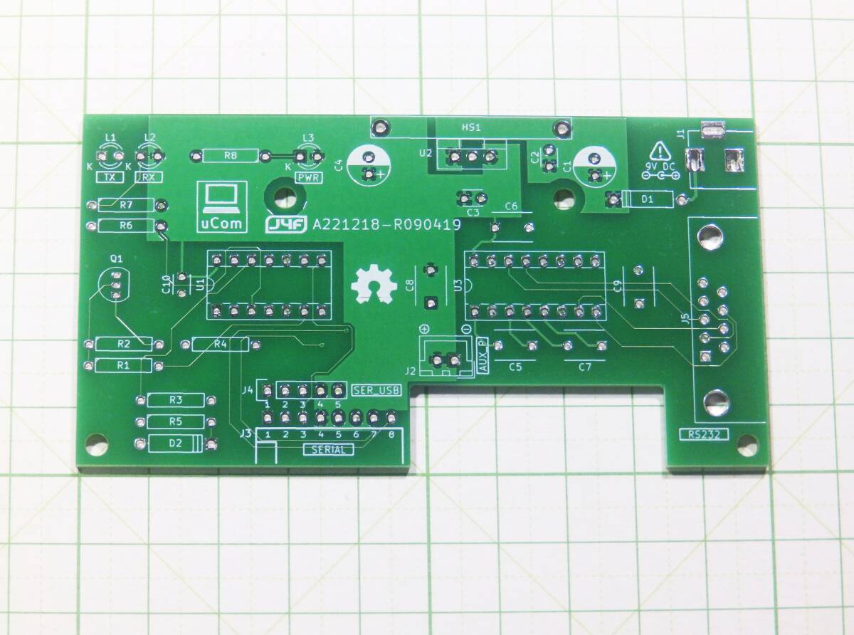 uCom micro-Com 製作用 プリント基板 緑色 MAX232 Z80 MBC2 USB RS232 COM ポート 電源 シリアル マイクロコム マイコン ボード CPU dptsf_画像3