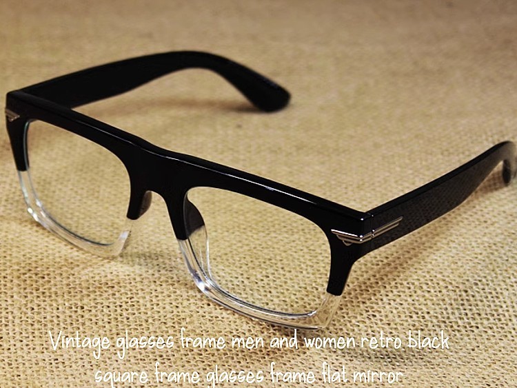 * Classic type square frame glasses Celeb favorite Vintage glasses rockabilly retro Vintage black date glasses Italy *K118