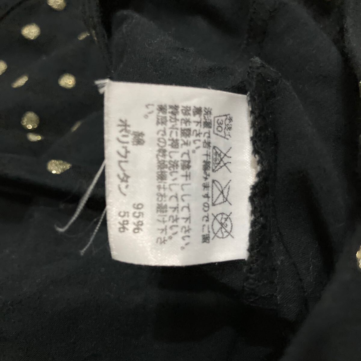 used 即決　送料無料♪ ツモリチサト　ドットゴールド　ストレッチ　半袖カットソー　Tシャツ 2 綿95％　ポリウレタン5％