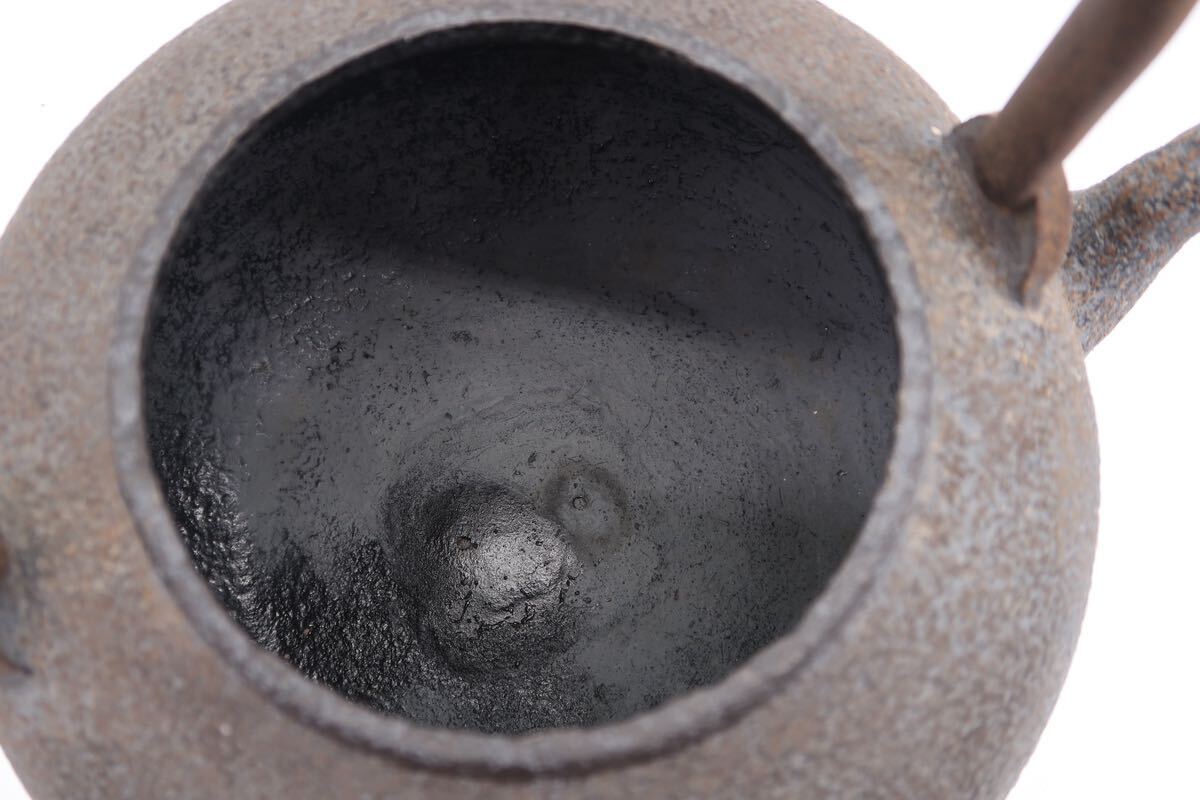 金寿堂 造 底在印 鉄瓶 銅蓋 在銘 煎茶道具 湯沸 急須 金属工芸 時代物 _画像6