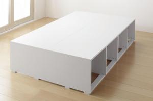 布団で寝られる大容量収納ベッド Semper センペール ベッドフレームのみ 引き出しなし ハイタイプ セミダブル ホワイト_画像1