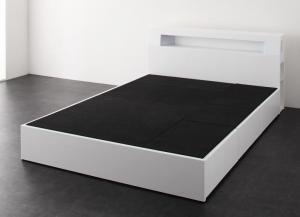 モダンライト・コンセント収納付きベッド Cher シェール ベッドフレームのみ シングル ホワイト