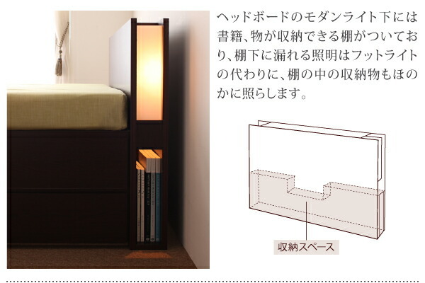 construction installation attaching modern light * outlet attaching chest bed Huettehyute bed frame only semi single dark brown 