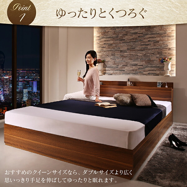  shelves * outlet attaching storage bed Irvinea-va in premium bonnet ru coil with mattress walnut Brown white 