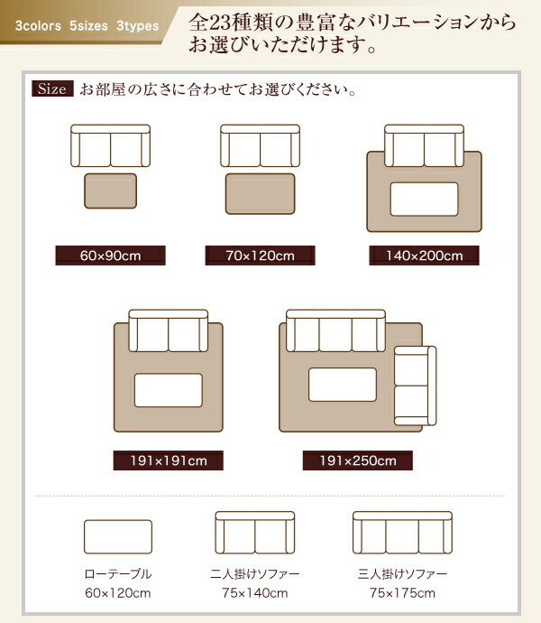 純国産ブロックデザインい草ラグ lilima リリーマ ふっくら 12mm 191×250cm カラフル_画像10