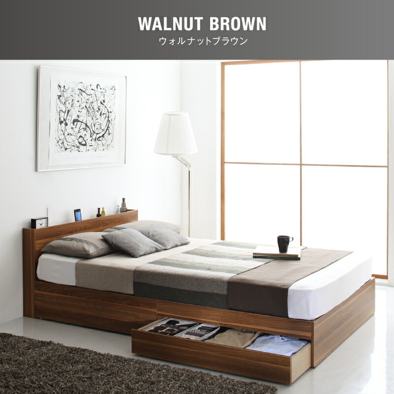  bed shelves outlet storage attaching /eva-2nd(ko. character ) premium bonnet ru coil with mattress walnut Brown white 