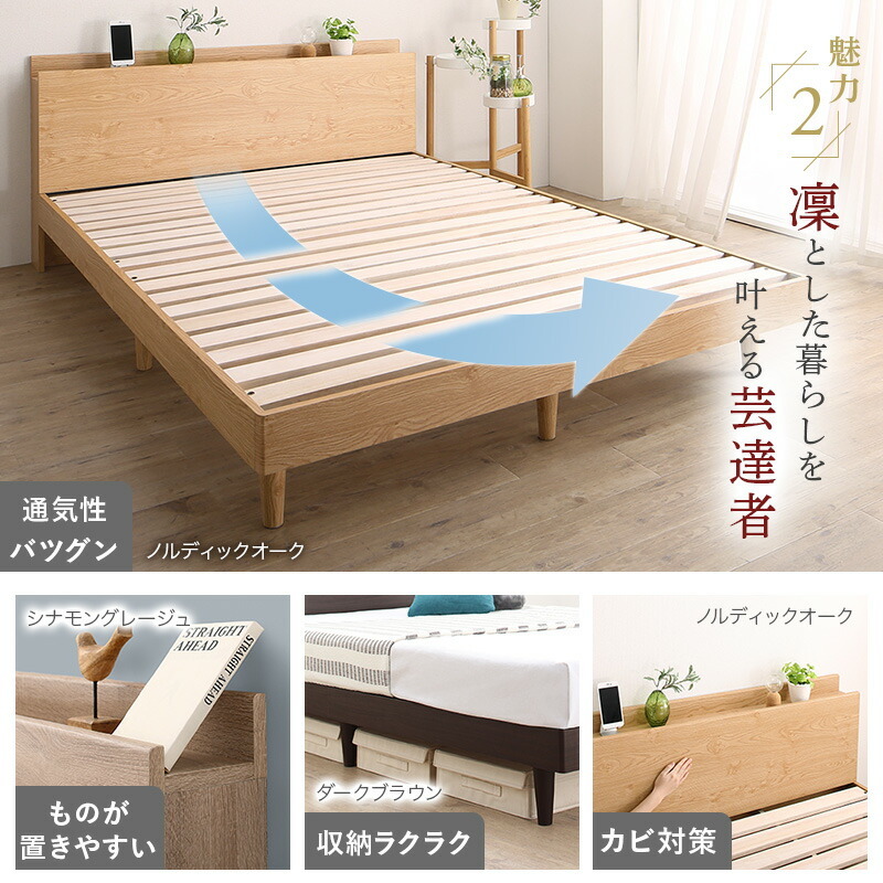 組立設置付/無垢すのこデザインベッド ゾーンコイルマットレス付 組立設置付/無垢すのこデザインベッド ゾーンコイルマットレス付